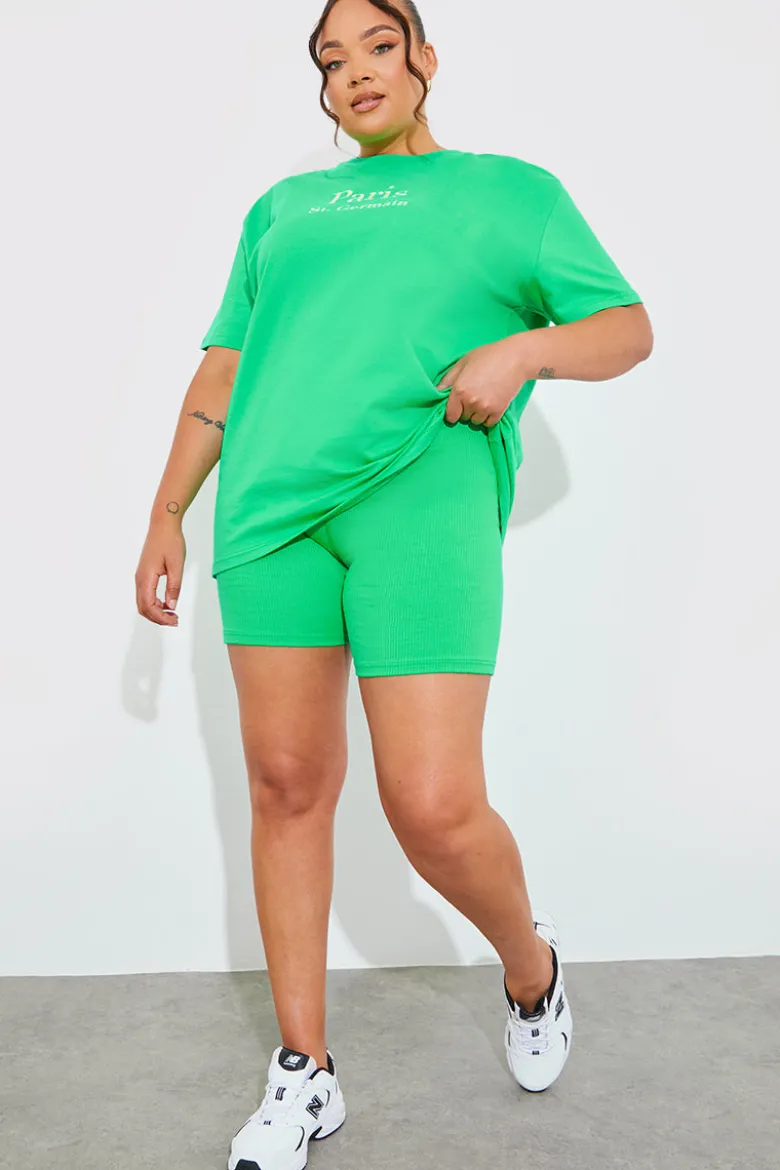 Ribbed High Waisted Cycling Shorts