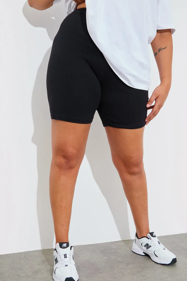 Ribbed High Waisted Cycling Shorts