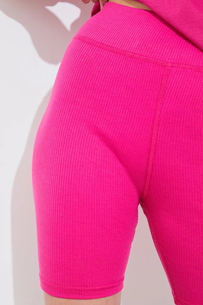 Ribbed High Waisted Cycling Shorts