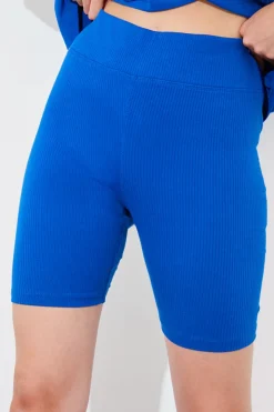 Ribbed High Waisted Cycling Shorts