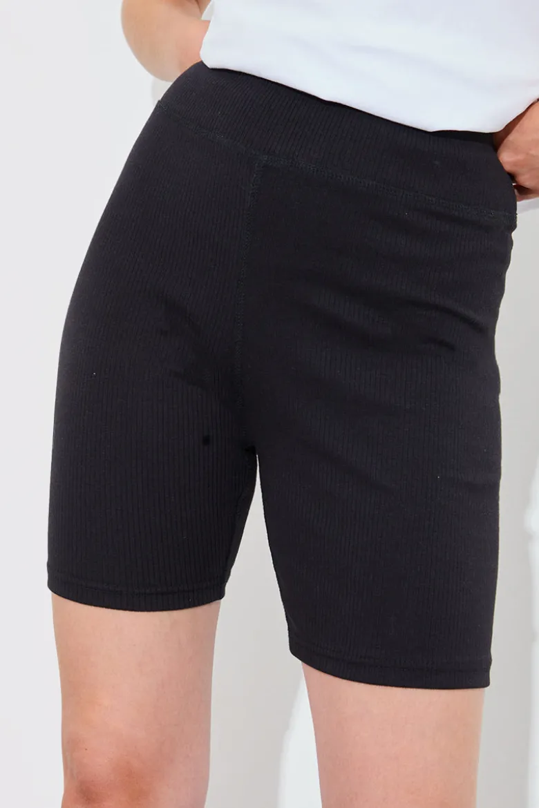 Ribbed High Waisted Cycling Shorts