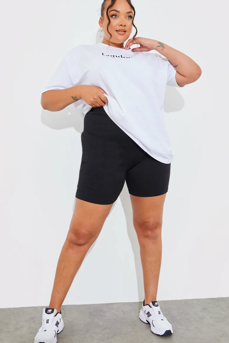 Ribbed High Waisted Cycling Shorts