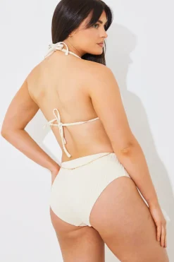 Rib Boomerang High Leg Bikini Bottom