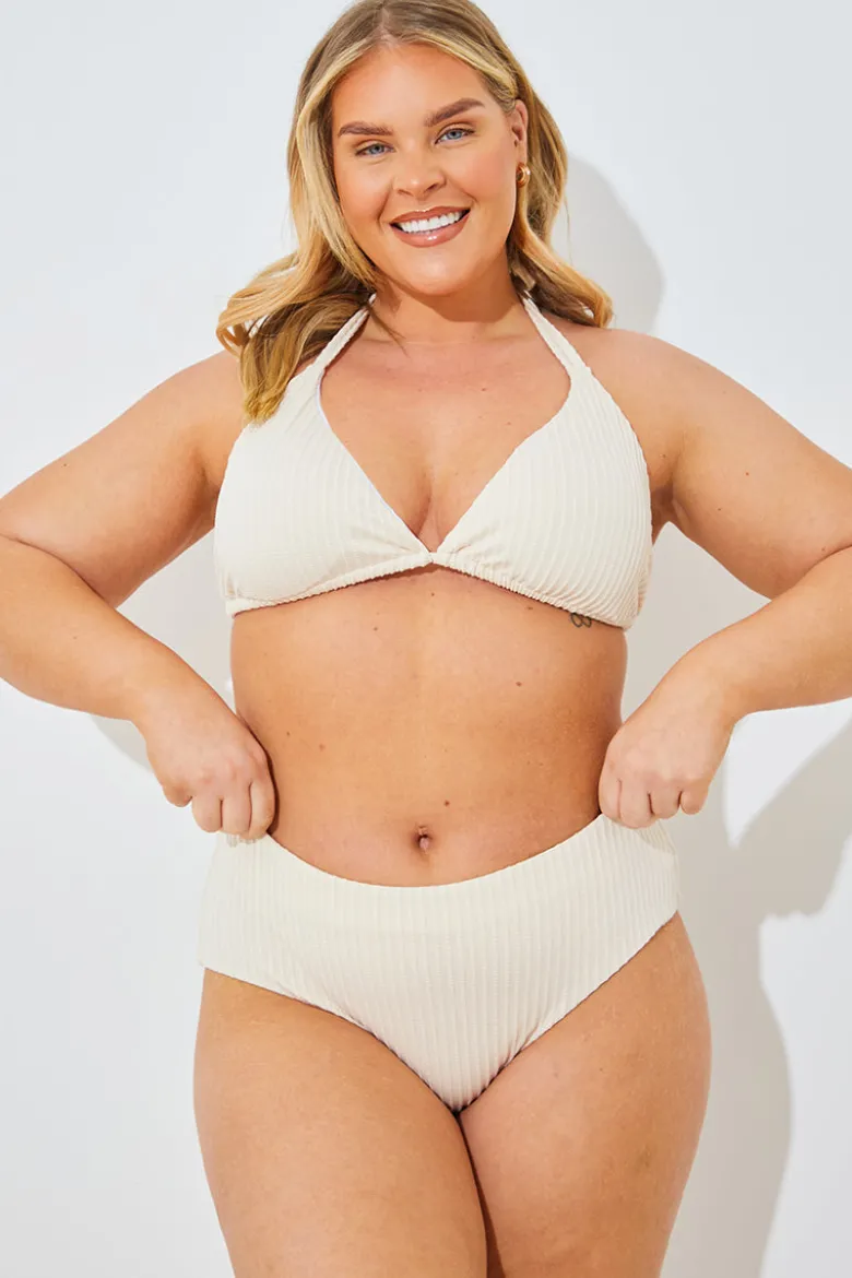 Rib Boomerang High Leg Bikini Bottom