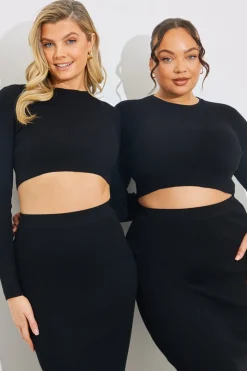 Rib Knit Crew Neck Co-Ord Top