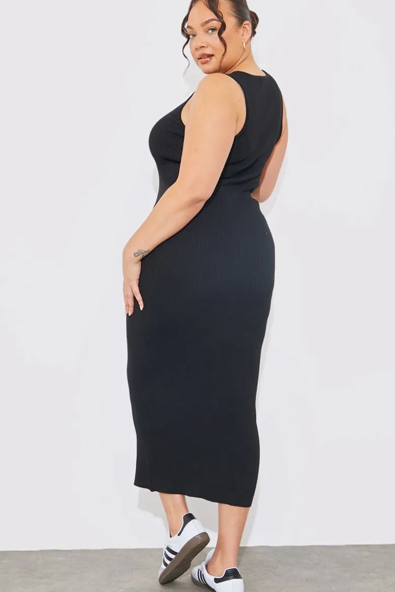 Rib Knit Scoop Neck Maxi Dress