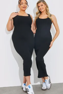 Rib Knit Scoop Neck Maxi Dress