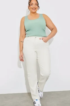 Rib Knit Scoop Neck Top