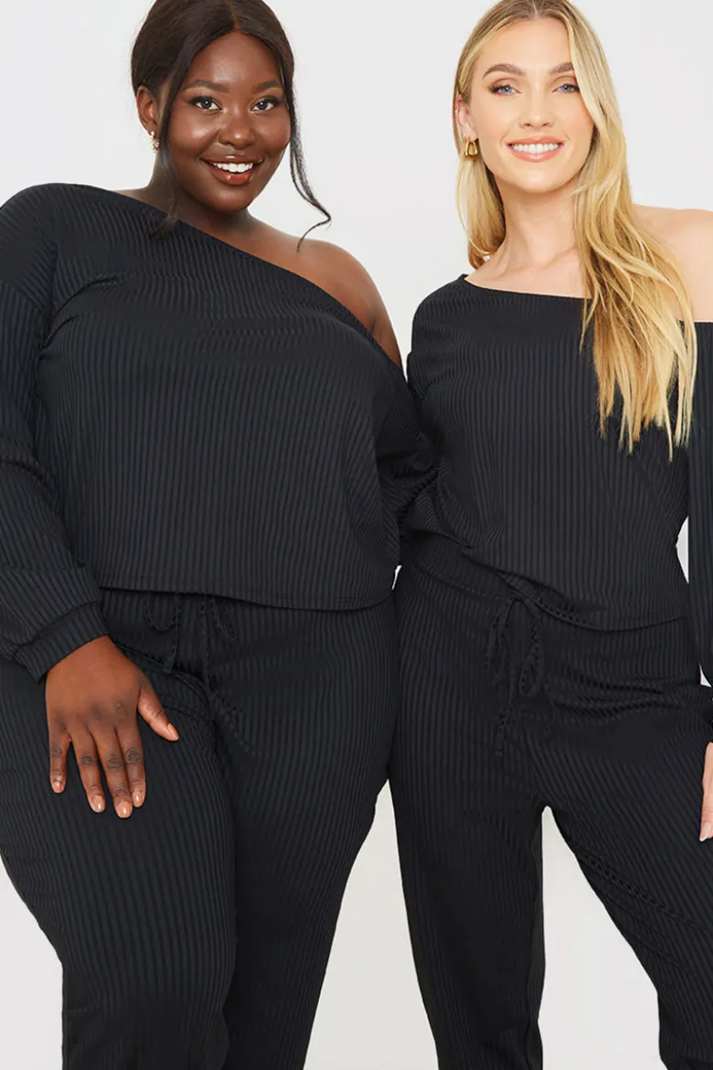 Rib Lounge Off Shoulder Co-Ord Top