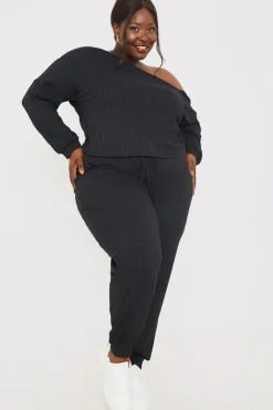 Rib Lounge Off Shoulder Co-Ord Top