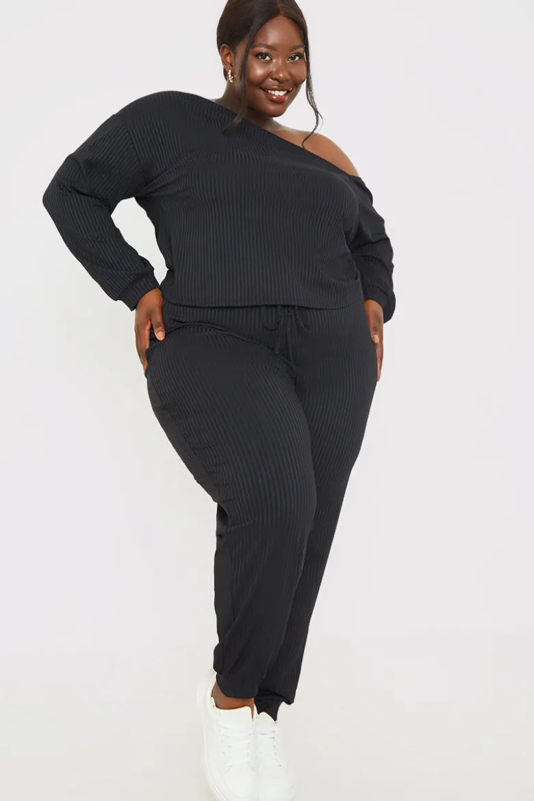 Rib Lounge Off Shoulder Co-Ord Top