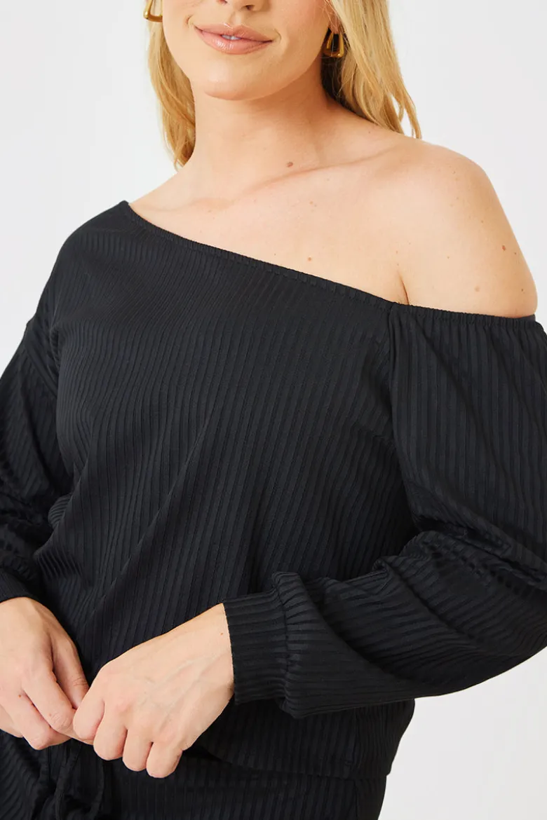 Rib Lounge Off Shoulder Co-Ord Top