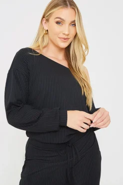 Rib Lounge Off Shoulder Co-Ord Top