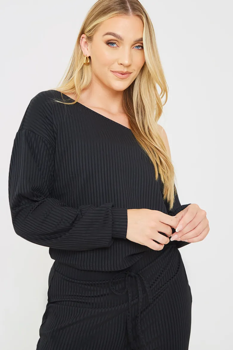 Rib Lounge Off Shoulder Co-Ord Top