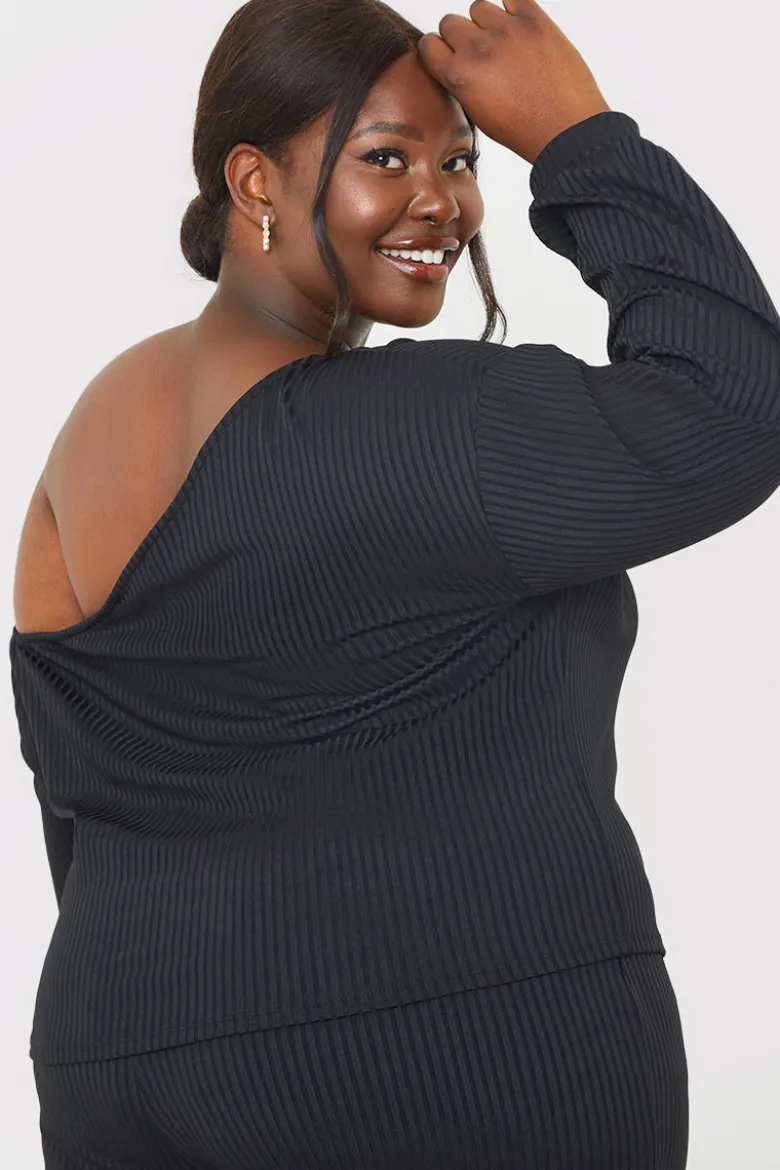 Rib Lounge Off Shoulder Co-Ord Top