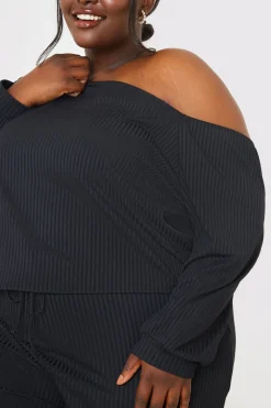 Rib Lounge Off Shoulder Co-Ord Top