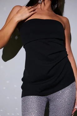 Ruched Fold Over Bandeau Top
