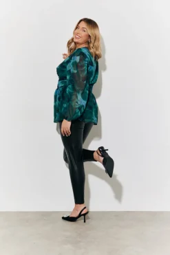 Ruched Printed Blouse