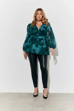 Ruched Printed Blouse