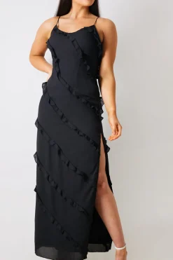 Ruffle Detail Maxi Dress