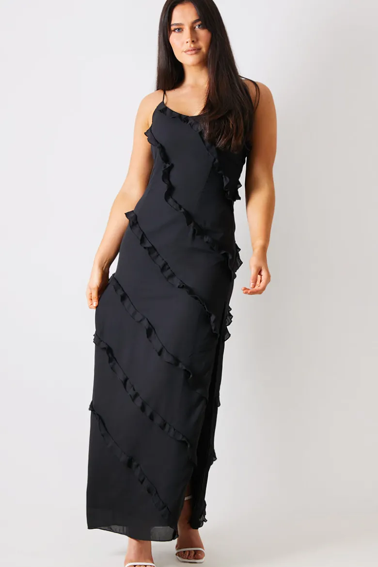 Ruffle Detail Maxi Dress