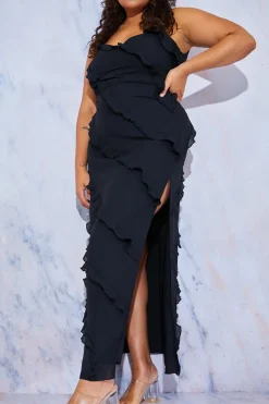 Ruffle Detail Maxi Dress