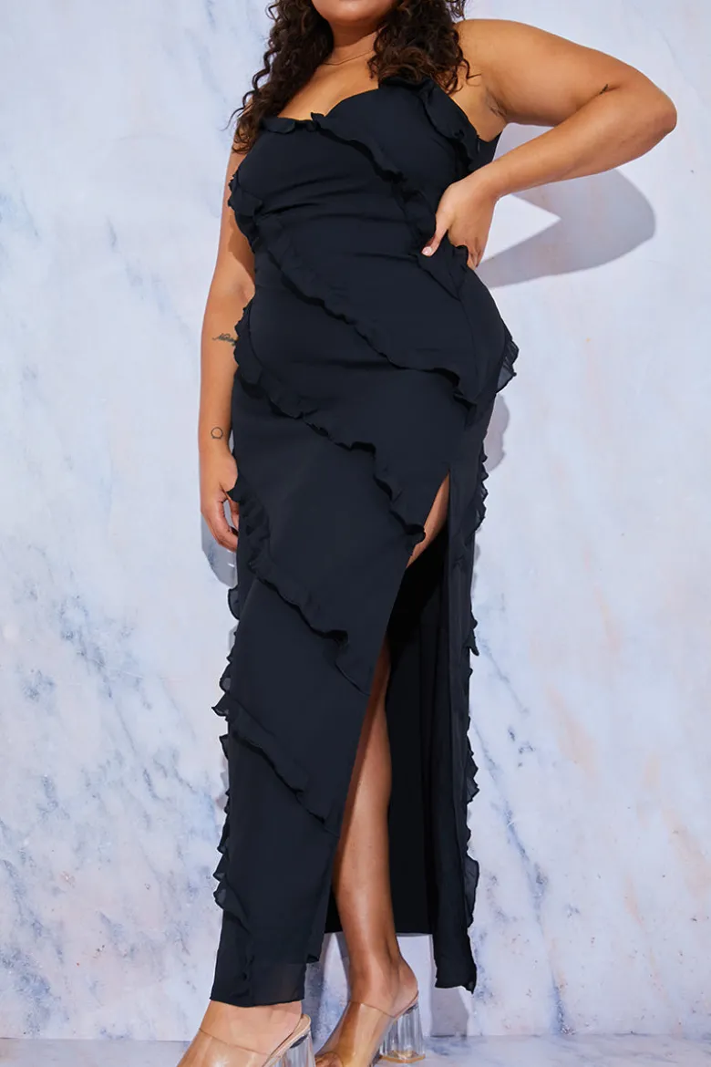 Ruffle Detail Maxi Dress