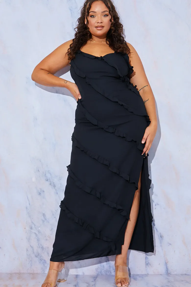Ruffle Detail Maxi Dress