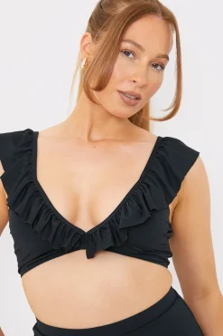 Ruffle Neck Bikini Top