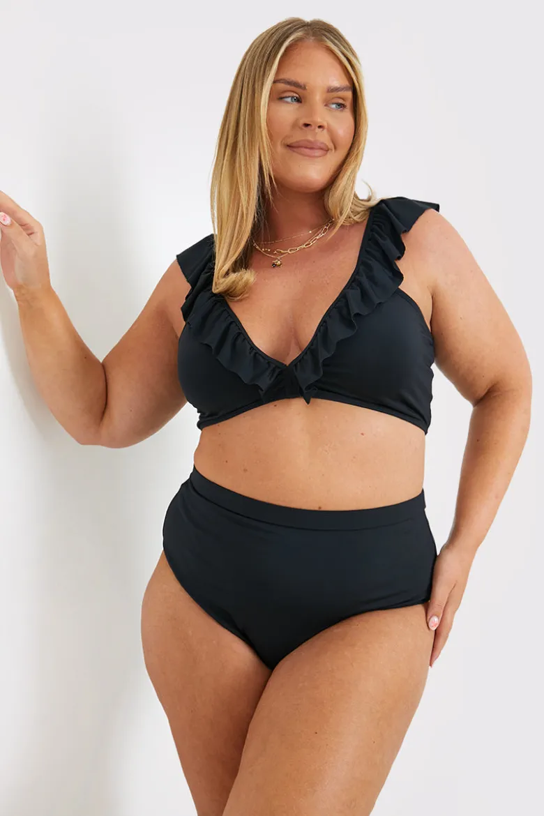 Ruffle Neck Bikini Top