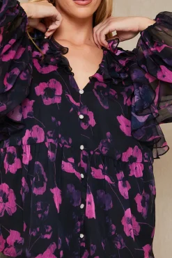 Ruffle Puff Sleeve Blouse