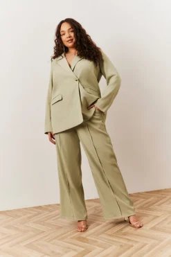 Sage Pleated Wide Leg Trouser
