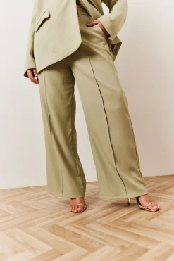 Sage Pleated Wide Leg Trouser