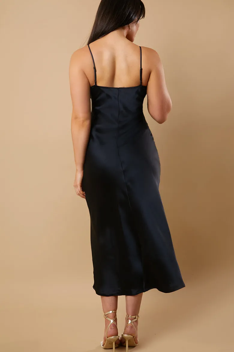 Satin Bias Cut Cami Maxi Dress