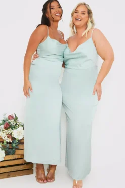 Satin Cowl Neck Maxi Dress