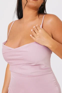 Satin Cowl Neck Maxi Dress