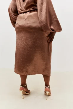 Satin Drape Co-Ord Midi Skirt