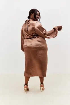 Satin Drape Co-Ord Midi Skirt