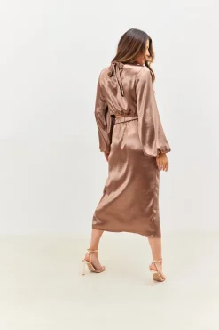Satin Drape Co-Ord Midi Skirt