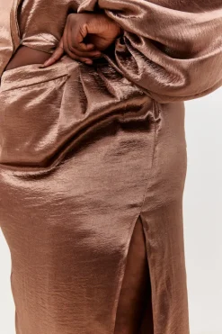 Satin Drape Co-Ord Midi Skirt