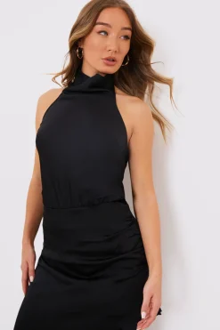 Satin High Neck Bodysuit