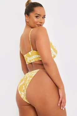 Scarf Print Tie Side Bikini Bottom