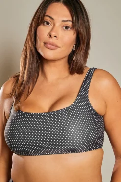 Scoop Neck Polka Dot Bikini Top