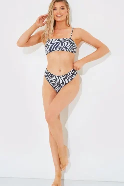 Sculpt and Control Abstract Print Bandeau Bikini Top