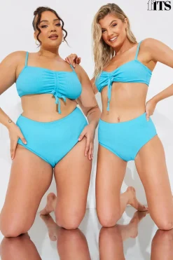 Sculpt and Control Crinkle Ruched Front Bikini Top