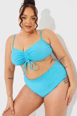 Sculpt and Control Crinkle Ruched Front Bikini Top