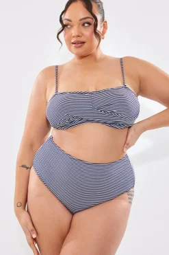 Sculpt And Control Stripe Waisted Full Coverage Bikini Bottom