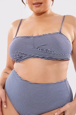 Sculpt And Control Stripe Waisted Full Coverage Bikini Bottom