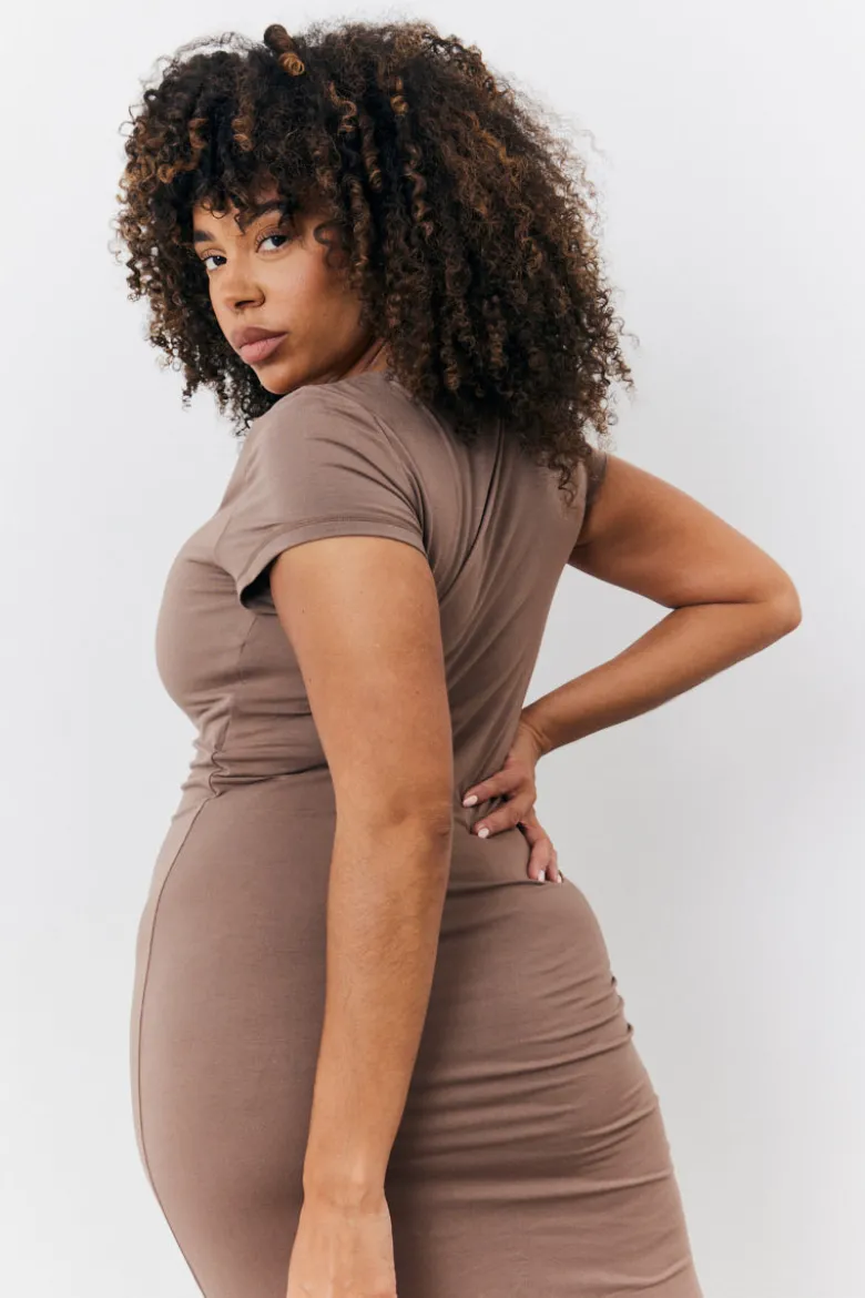 Sculpting Cap Sleeve Maxi Dress