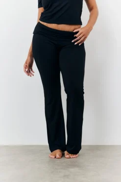 Sculpting Fold Over Waistband Flare Leg Trouser